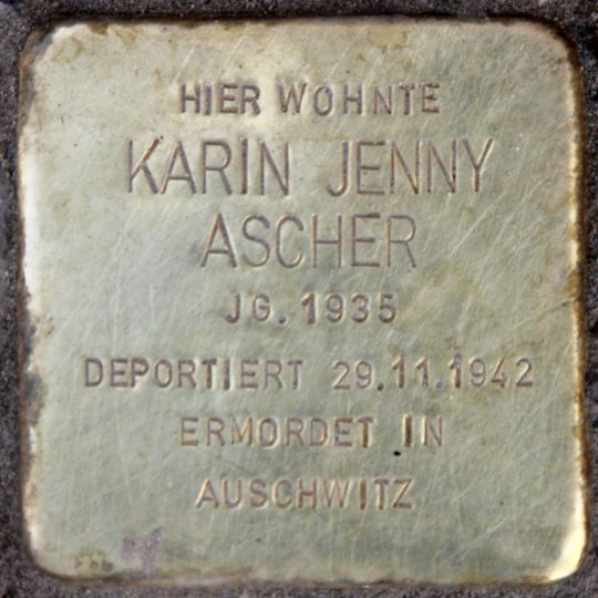 Stolperstein à la mémoire de Karin Jenny Ascher