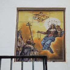 Ceramic panel of Our Lady of the Rosary