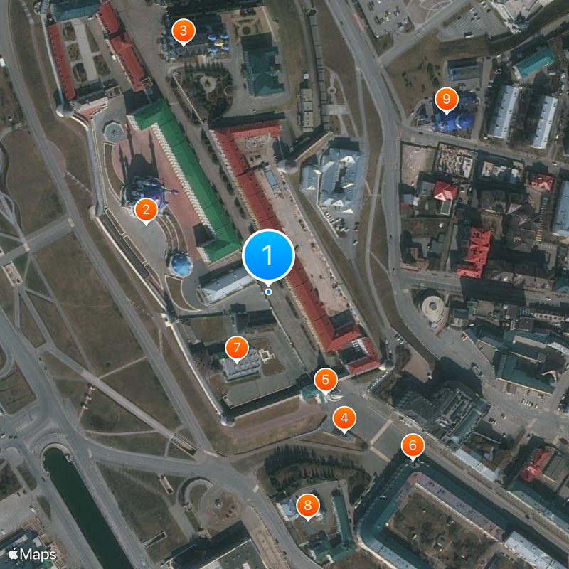 Kremlin van Kazan Kaart