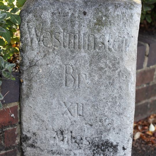 Milestone outside No. 135 Cheam Road, Cheam