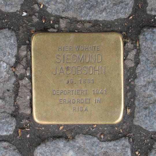 Stolperstein en memoria de Siegmund Jacobsohn