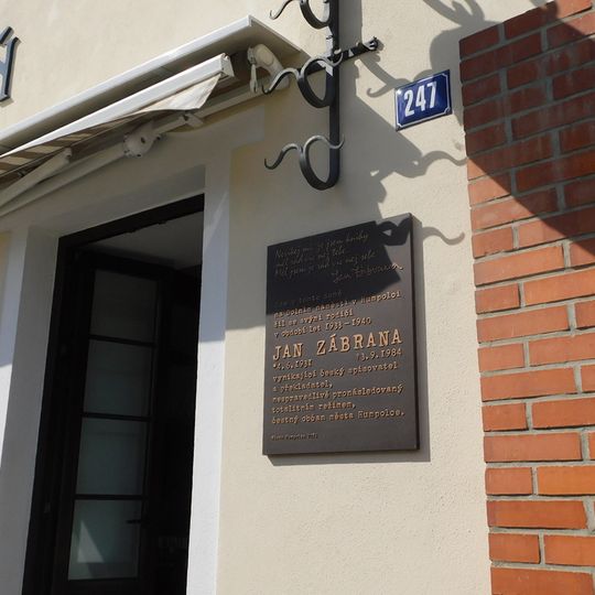 Pamětní deska Jana Zábrany v Humpolci