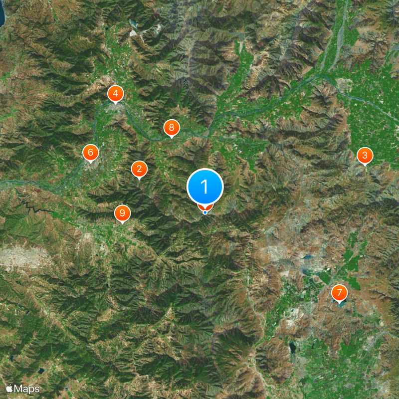 Chilean Coast Range Map