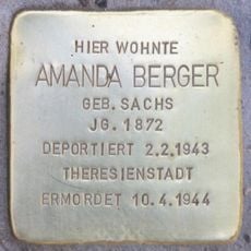 Stolperstein dedicated to Amanda Berger