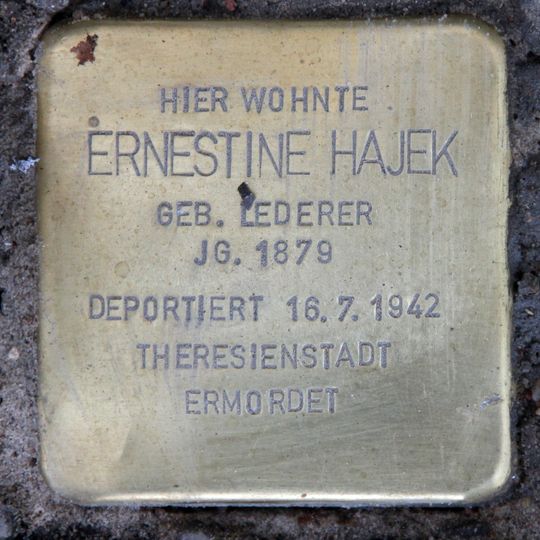 Stolperstein dedicated to Ernestine Hajek