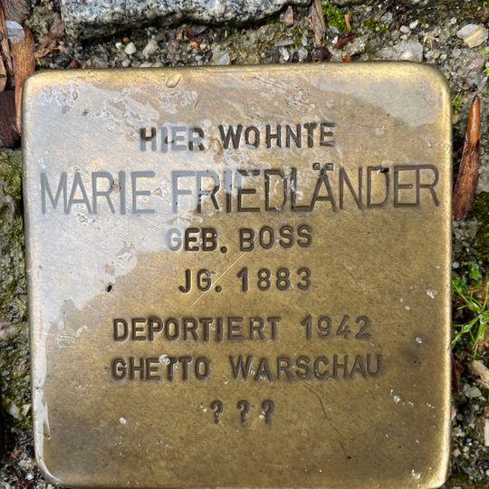 Stolperstein en memoria de Marie Friedländer