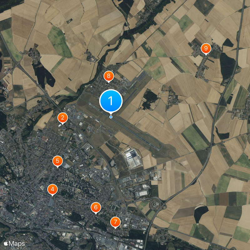 Beauvais-Tillé Airport Map
