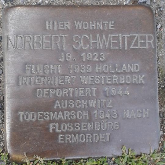 Stolperstein dedicated to Norbert Schweitzer