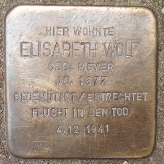 Stolperstein dedicated to Elisabeth Wolf