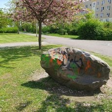 Sand stone rock in Fritz-Siemon-Straße, Leipzig-Schönefeld