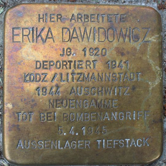 Stolperstein em memória de Erika Dawidowicz