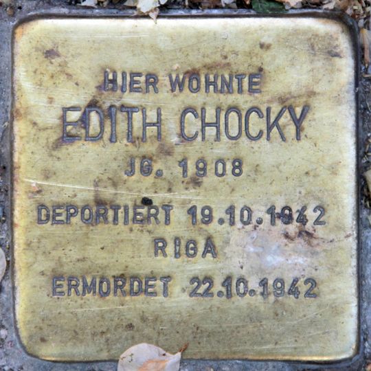 Stolperstein dedicated to Edith Chocky