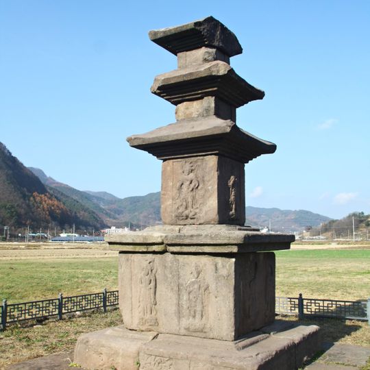 Three-story Stone Pagoda at Hyeon-ri, Yeongyang in South Korea