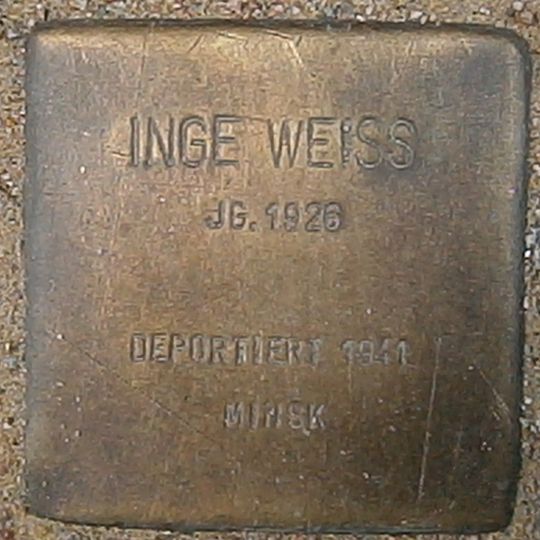 Stolperstein en memoria de Inge Weiss