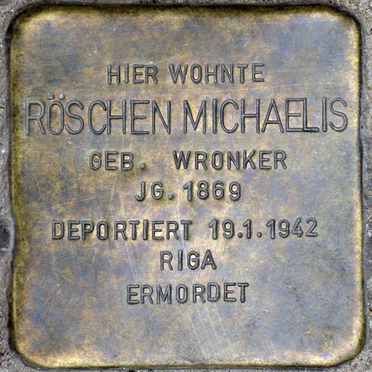 Stolperstein en memoria de Röschen Michaelis