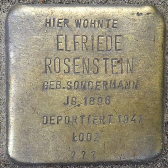 Stolperstein en memoria de Elfriede Rosenstein