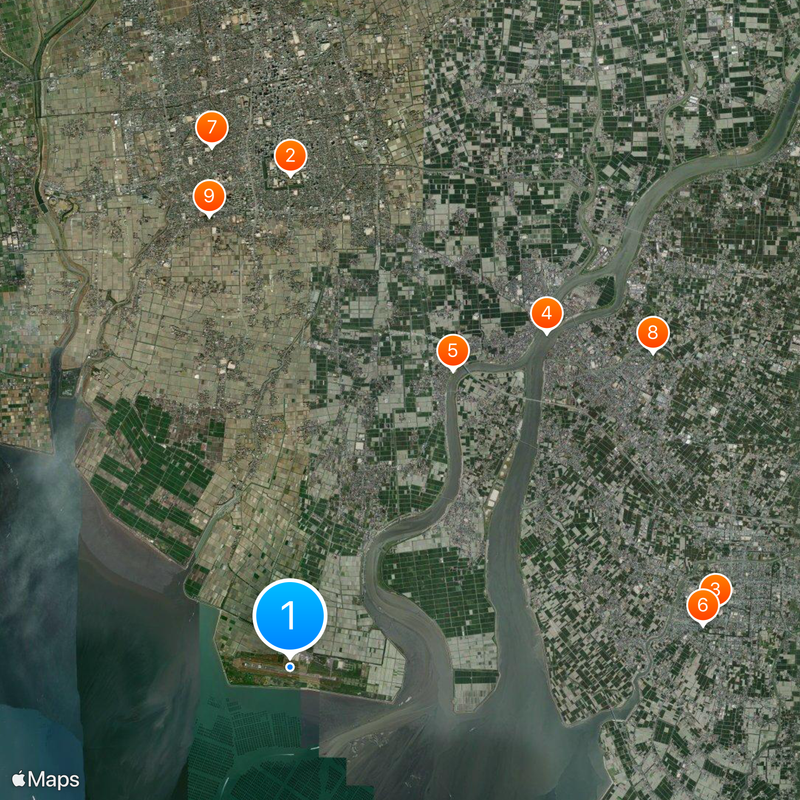 Aeropuerto de Saga Mapa