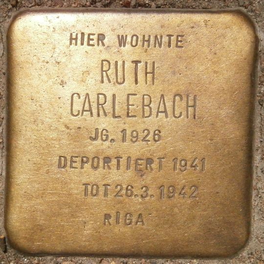Stolperstein dedicated to Ruth Carlebach