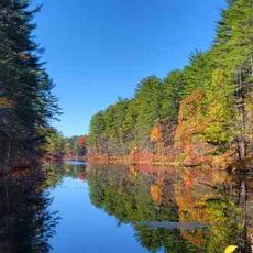 Beautiful view of Dunklee pond near the old Mill site