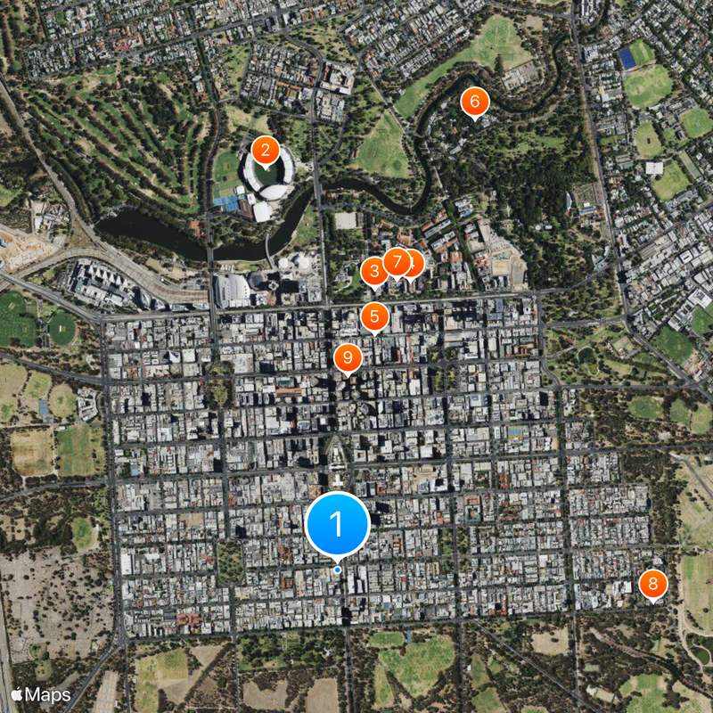 Città di Adelaide Mappa