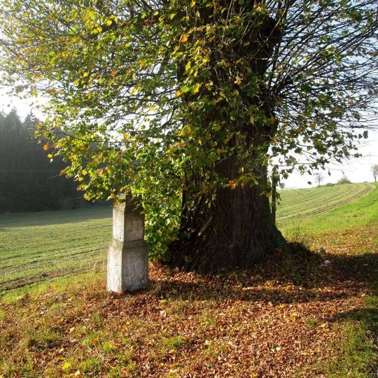 Kříž u památné lípy západně od Podruhlí