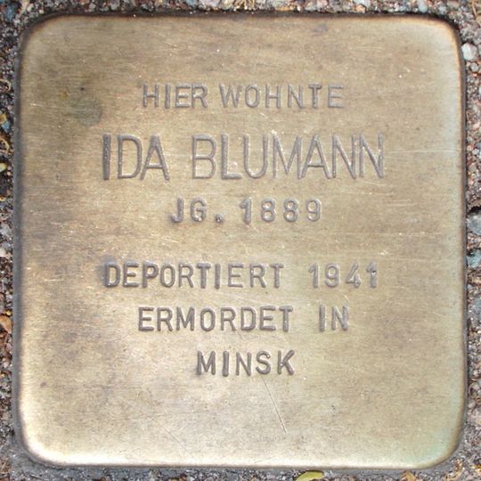 Stolperstein dedicated to Ida Blumann