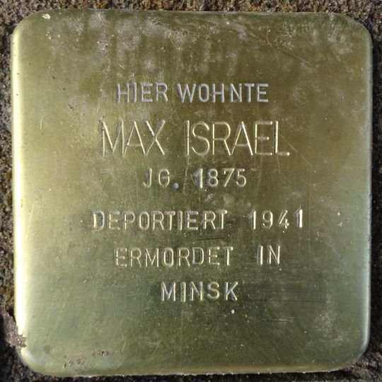 Stolperstein dedicated to Max Israel