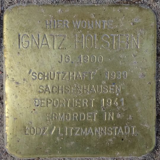 Stolperstein en memoria de Ignatz Holstein
