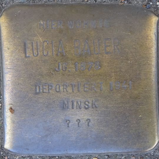 Stolperstein em memória de Lucia Bauer
