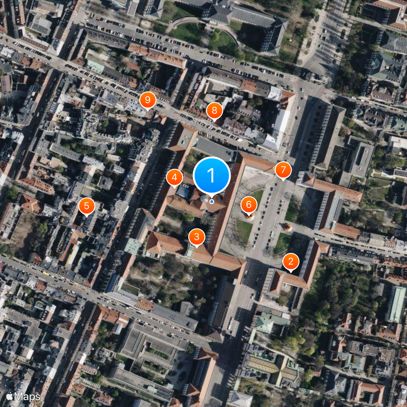 Universidad de Múnich Mapa