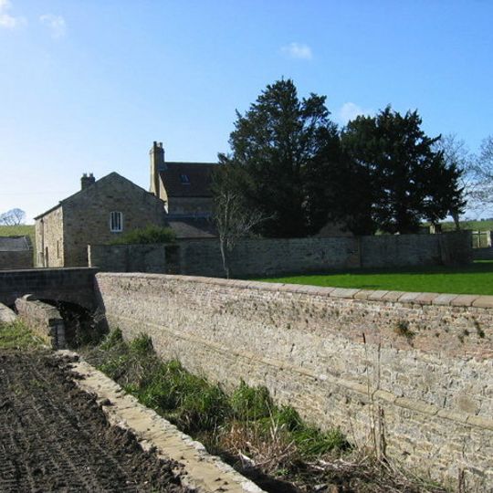 Moat Walls, 2 Bridges Across Moat, Garden Wall And Gate Piers At Low Butterby Farm