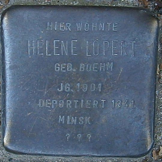 Stolperstein dedicated to Helene Löpert