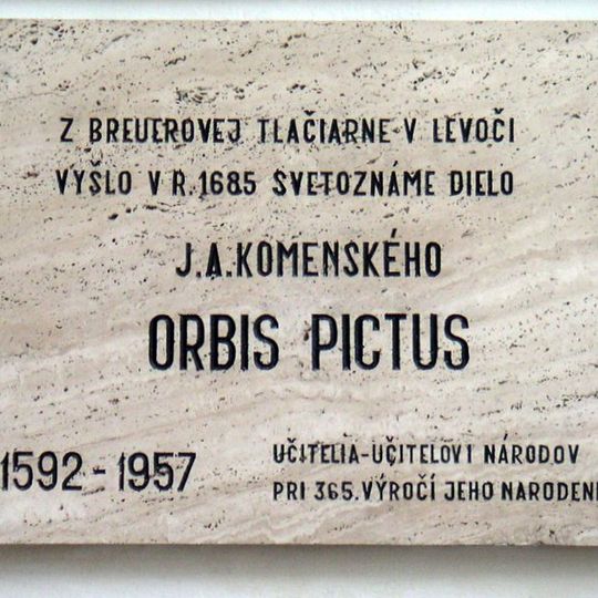 Breuerova tlačiareň, tabuľa pamätná II.