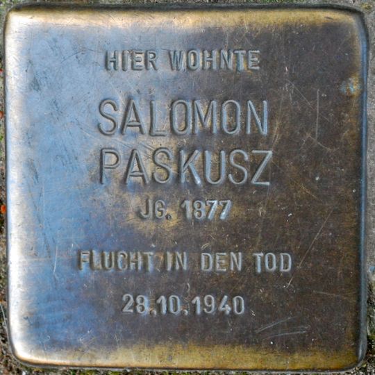 Stolperstein en memoria de Salomon Paskusz