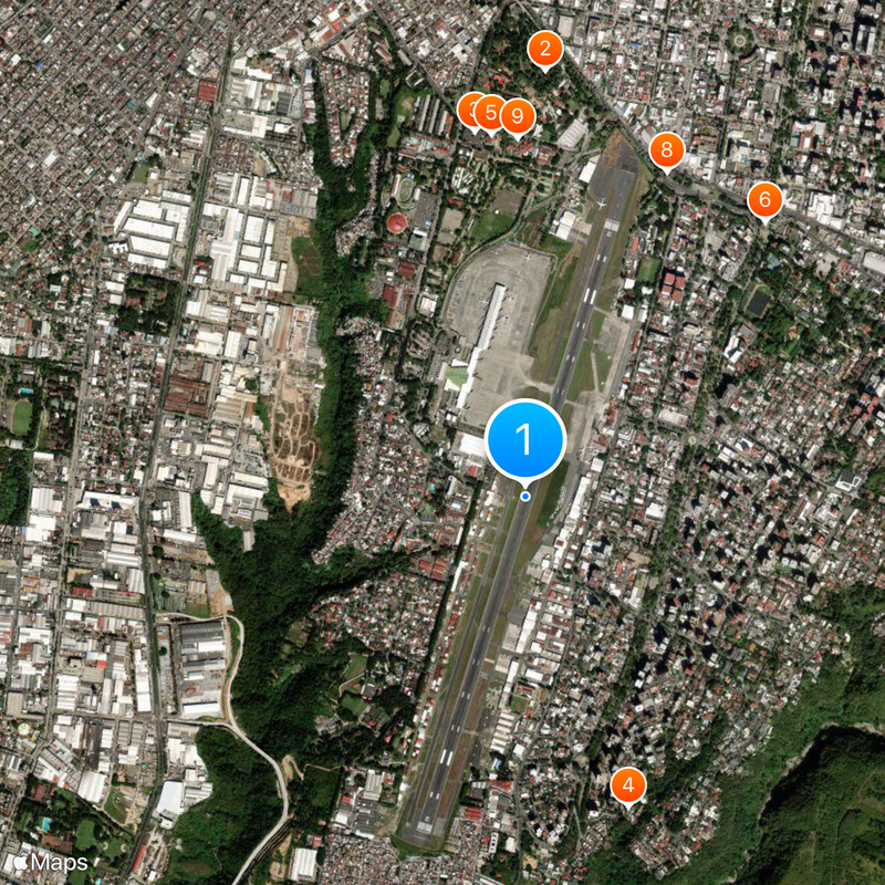 La Aurora International Airport Map