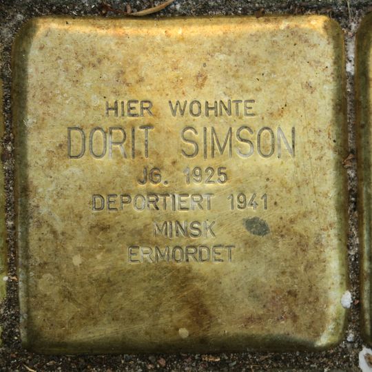 Stolperstein dedicated to Dorit Simson