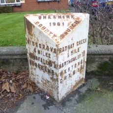 Milepost, Crewe Road, Cranberry Moss, W of Alsager