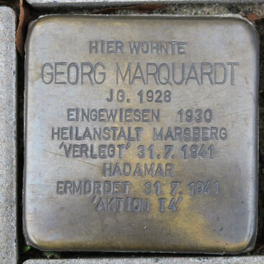 Stolperstein dedicated to Georg Marquardt