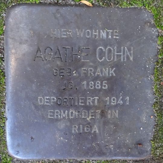 Stolperstein en memoria de Agathe Cohn