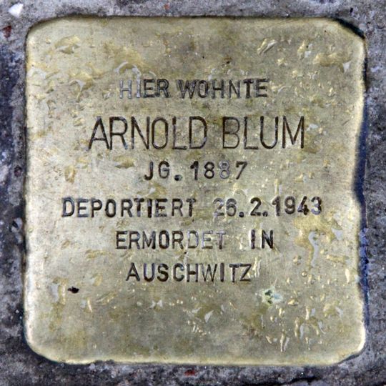 Stolperstein dedicated to Arnold Blum