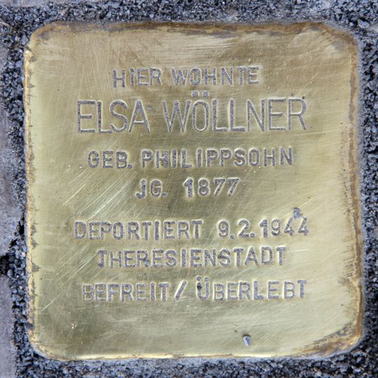 Stolperstein dedicated to Elsa Wöllner