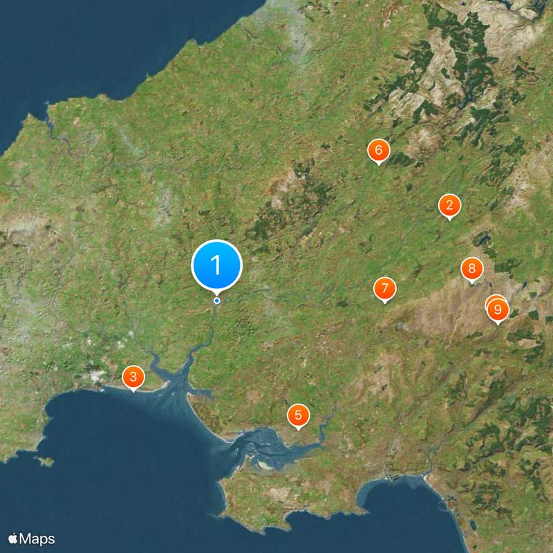 Carmarthenshire Kaart