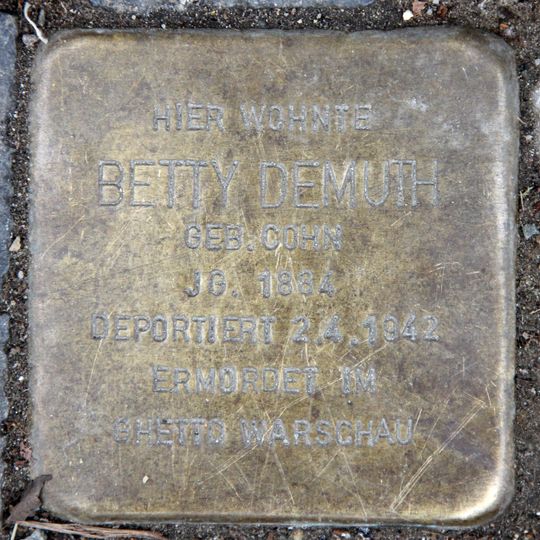 Stolperstein dedicated to Betty Demuth