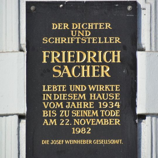Gedenktafel für Friedrich Sacher