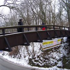 Footbridge from the parking in Křivoklát