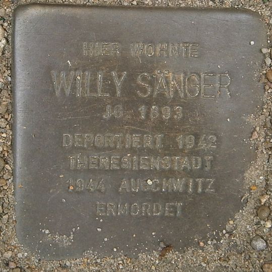 Stolperstein en memoria de Willy Sänger