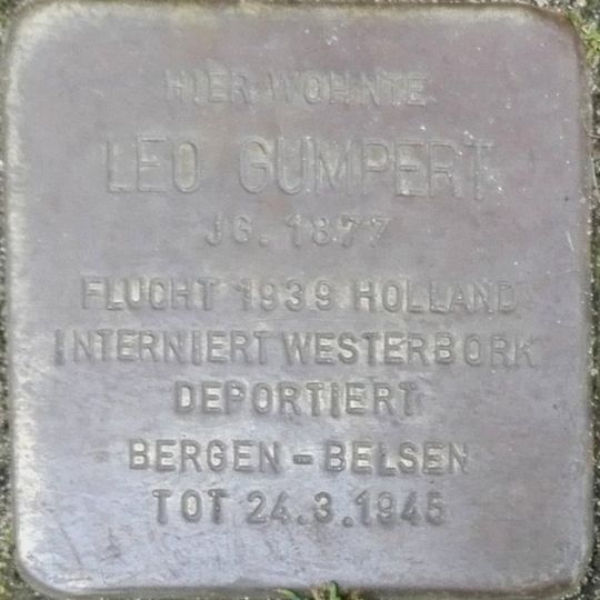 Stolperstein dedicated to Leo Gumpert