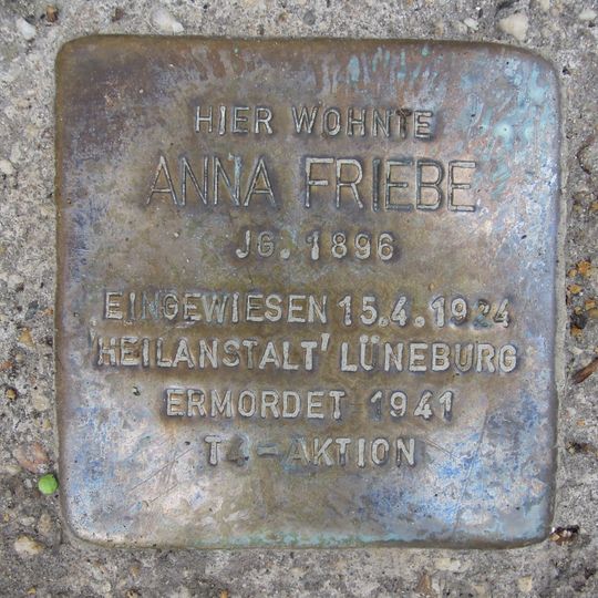 Stolperstein em memória de Anna Friebe