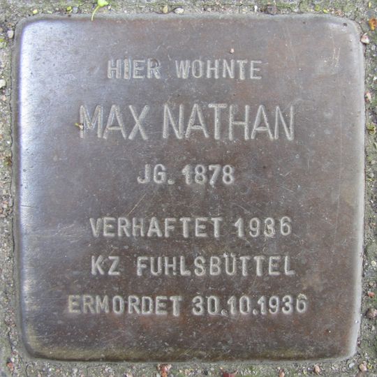Stolperstein dedicated to Max Nathan