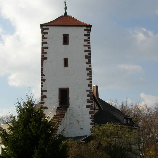 Wohnhaus mit Turm sowie Treppenanlage am Turm Freigarten 6
